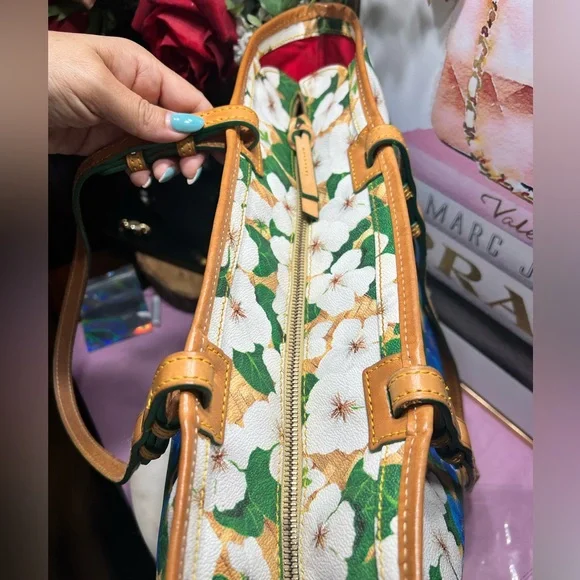 Dooney & Bourke Floral Double Handles Large Tote Shoulder Bag EUC - Picture 10 of 13